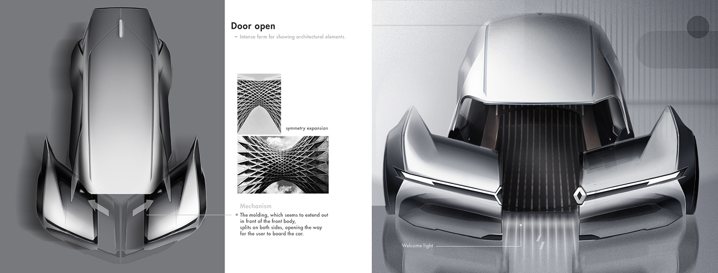 Renault Pantheon，Automobile design，Hand drawn，