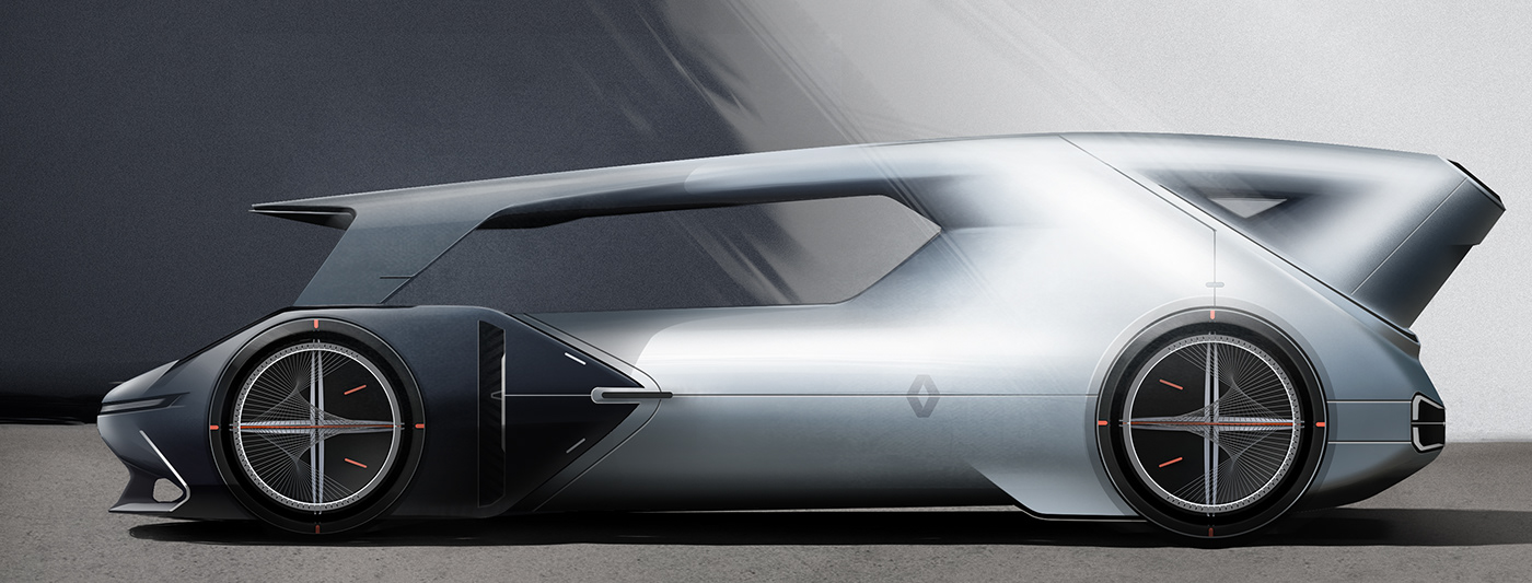 Renault Pantheon，Automobile design，Hand drawn，