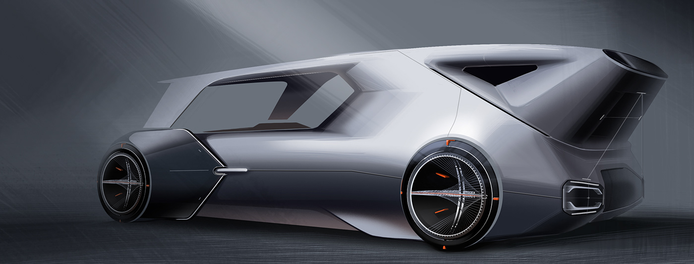 Renault Pantheon，Automobile design，Hand drawn，