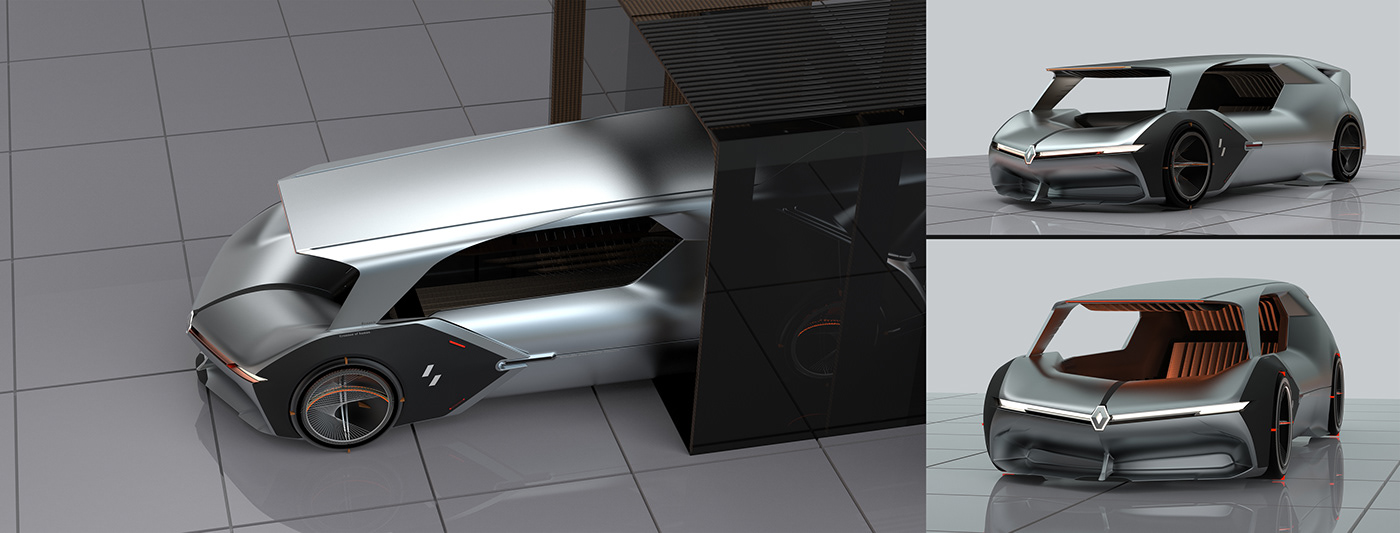 Renault Pantheon，Automobile design，Hand drawn，