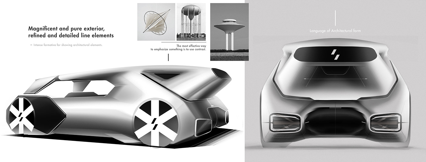 Renault Pantheon，Automobile design，Hand drawn，