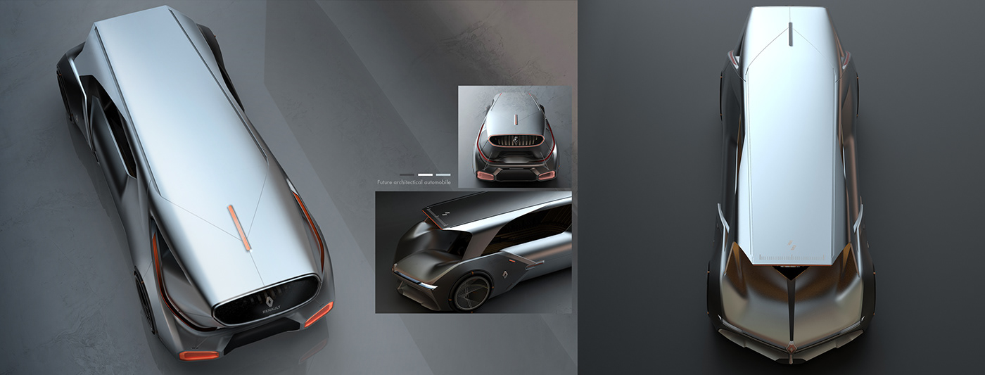 Renault Pantheon，Automobile design，Hand drawn，