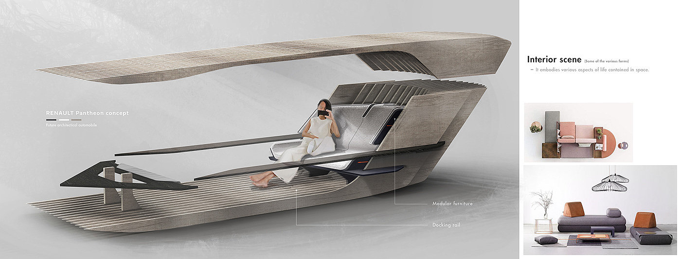 Renault Pantheon，Automobile design，Hand drawn，