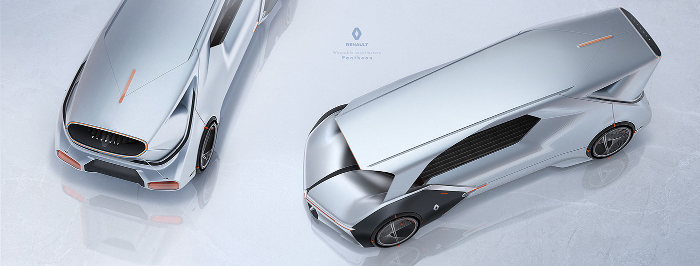 Renault Pantheon，Automobile design，Hand drawn，