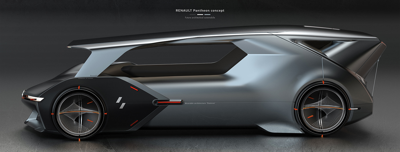 Renault Pantheon，Automobile design，Hand drawn，