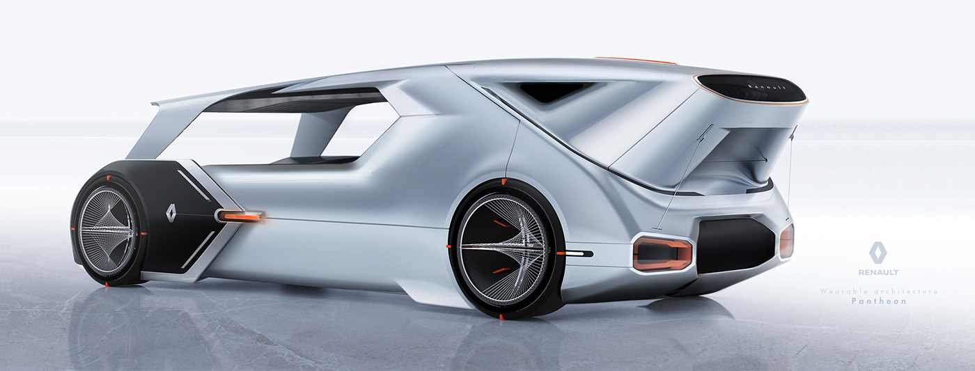 Renault Pantheon，Automobile design，Hand drawn，