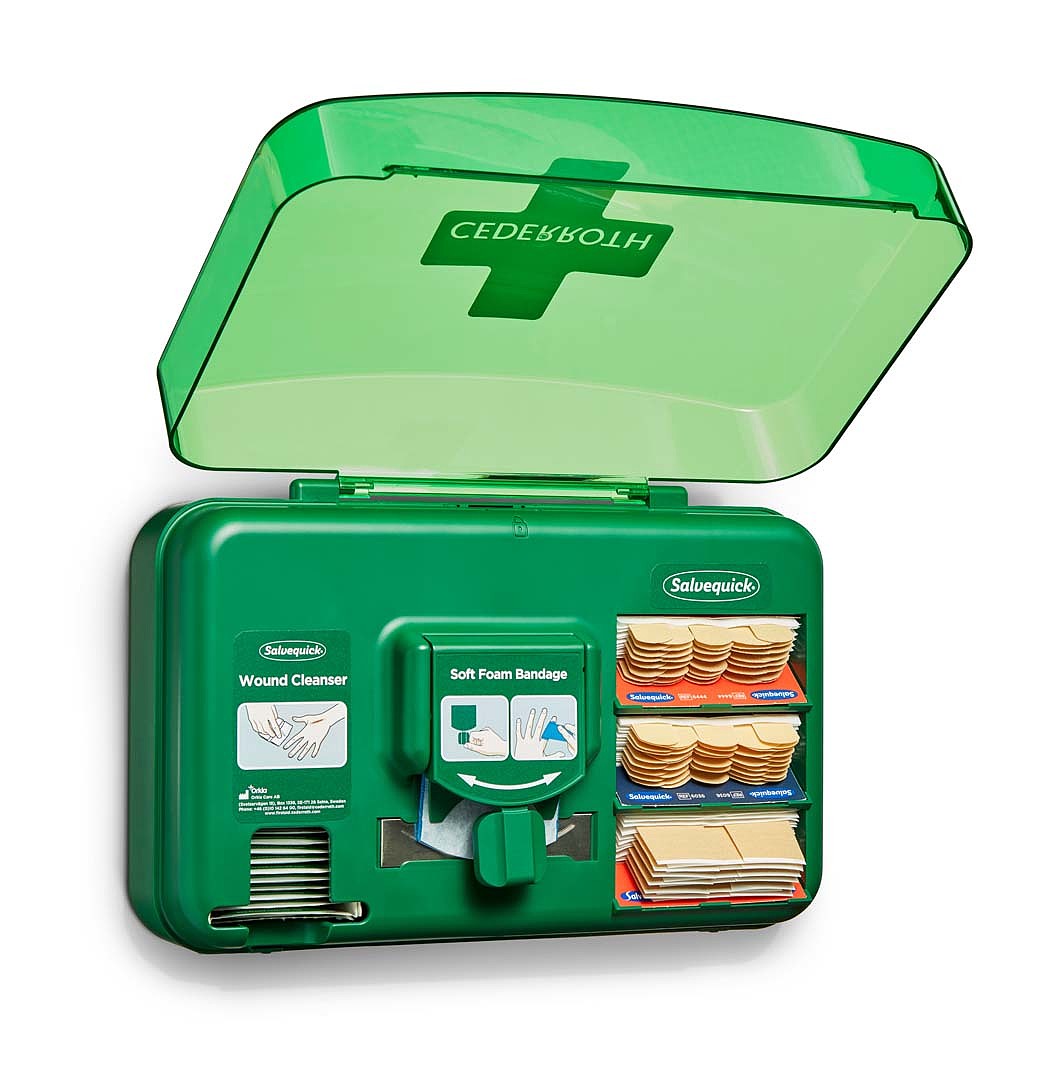 2020 red dot product design award，Wound care，distributor，green，First aid kit，medical box，