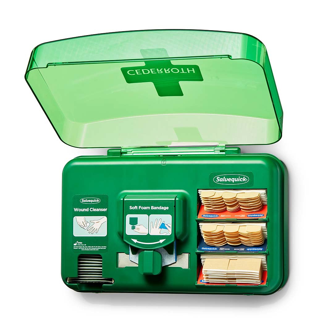 2020 red dot product design award，Wound care，distributor，green，First aid kit，medical box，