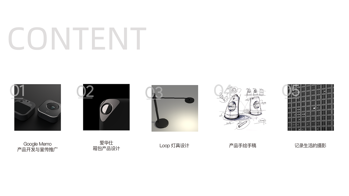 industrial design，interactive，camera，trunk，Desk lamp，sample reels，