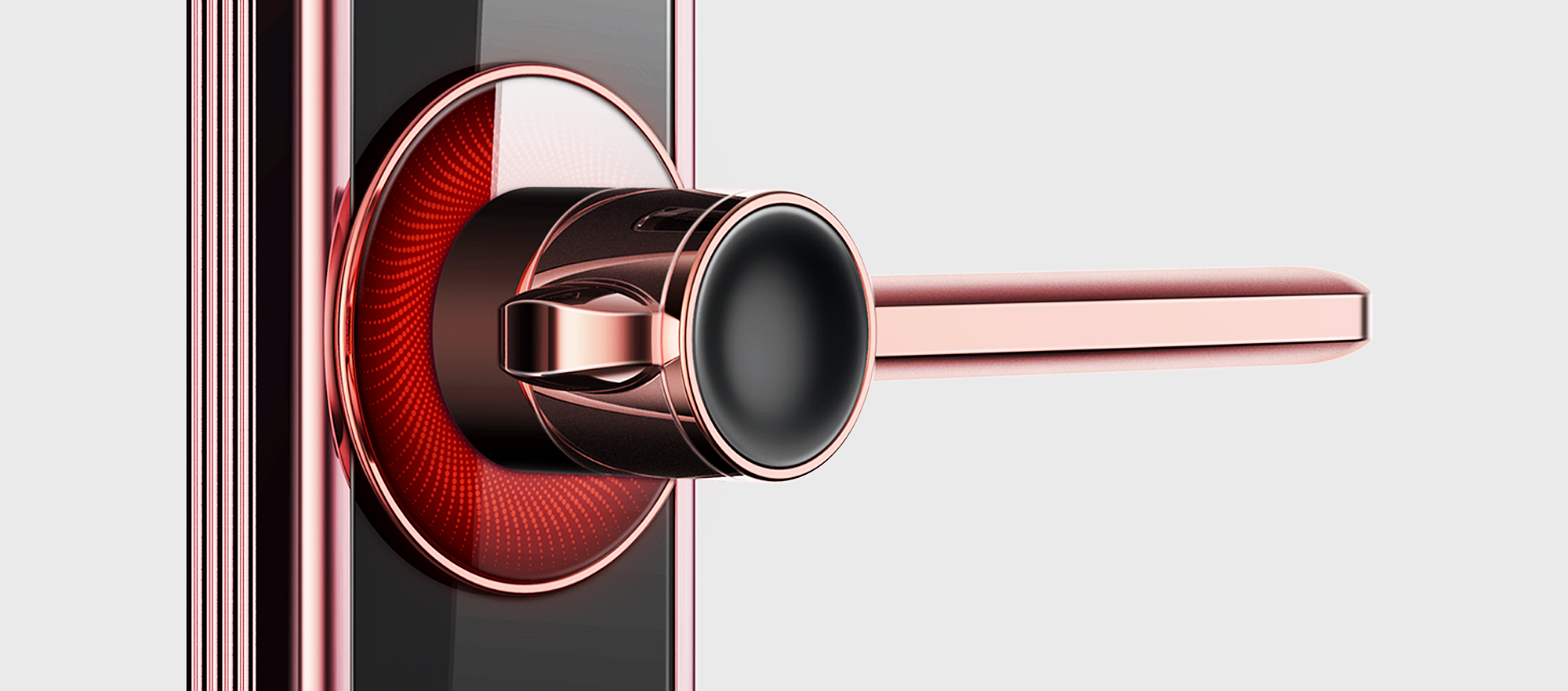 Intelligent lock，Haier，Smart home，Door lock，Bronze，Light effect，