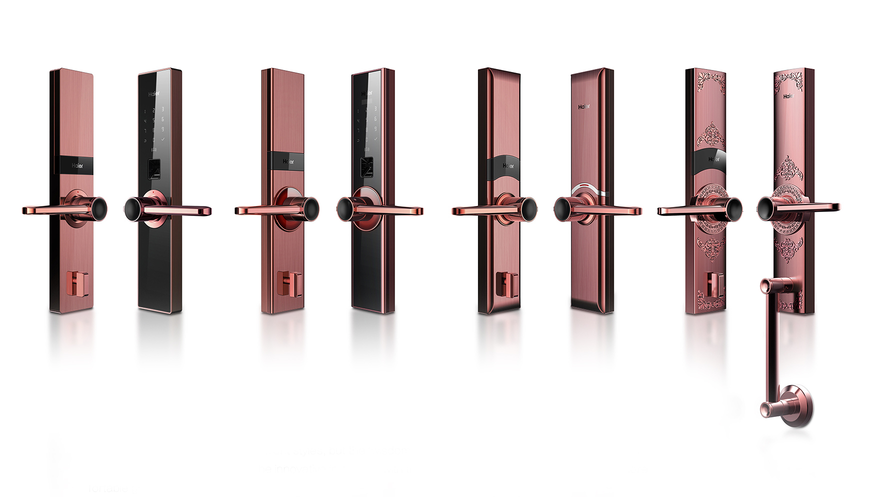 Intelligent lock，Haier，Smart home，Door lock，Bronze，Light effect，