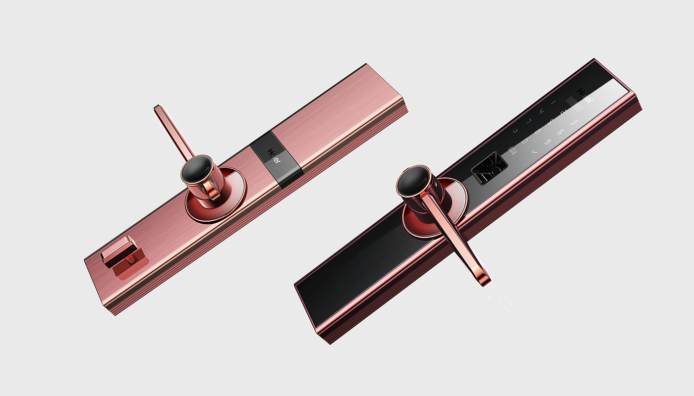 Intelligent lock，Haier，Smart home，Door lock，Bronze，Light effect，
