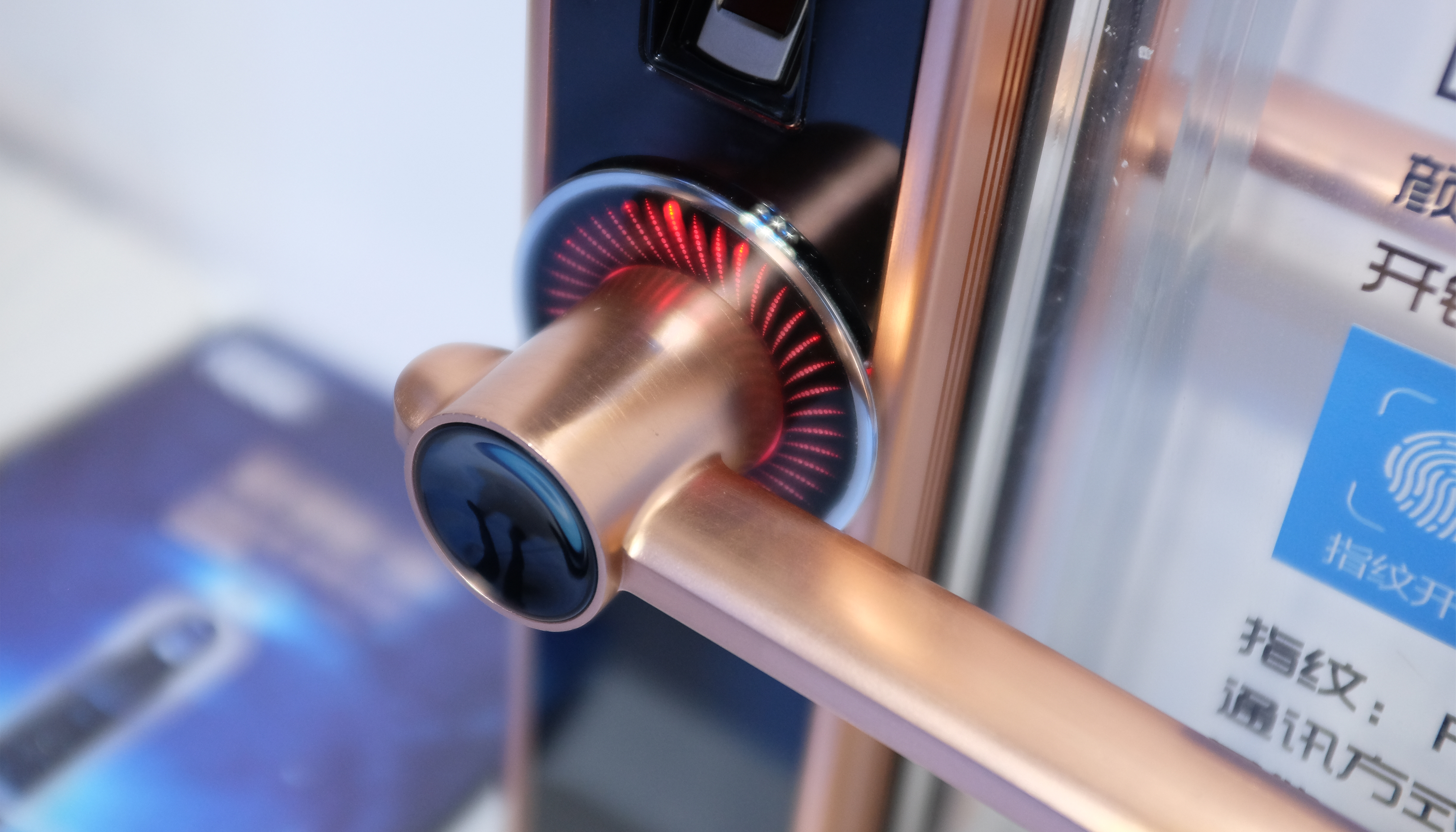 Intelligent lock，Haier，Smart home，Door lock，Bronze，Light effect，