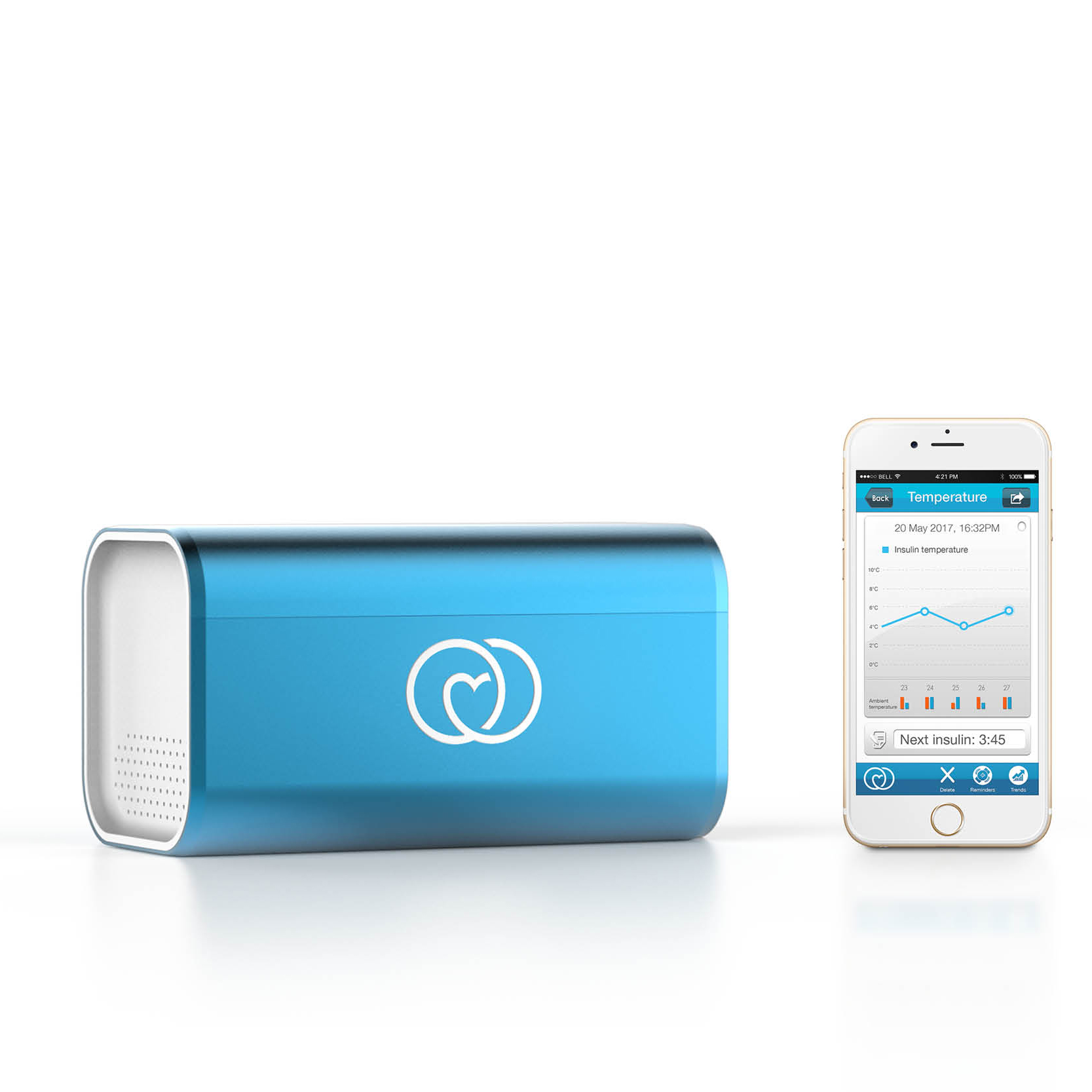 2020 red dot product design award，LifeinaBox，miniature，Refrigerator，Aluminium，app，Medicine box，intelligence，