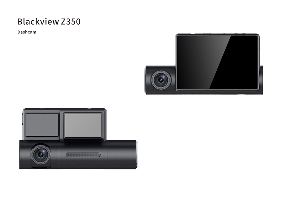 2020 red dot product design award，Blackview Z350，black，tachograph，Dual camera，wifi，app，