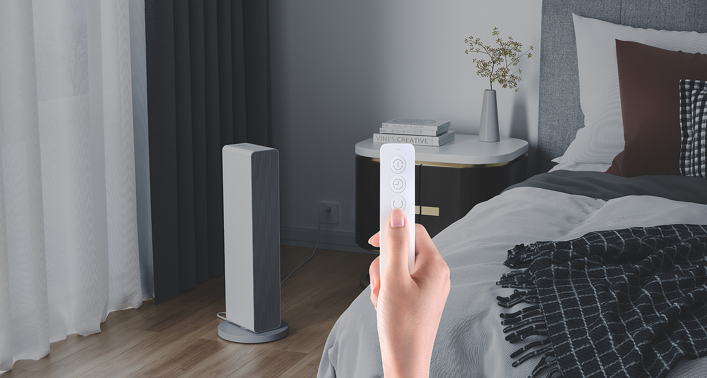 2020 red dot product design award，Smartmi Heating Fan，heating，Air heater，white，intelligence，app，voice，