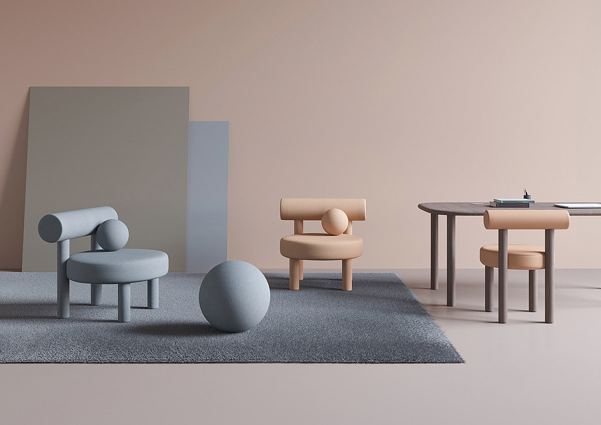 New noum furniture series，The 100th anniversary of Bauhaus，cylinder，