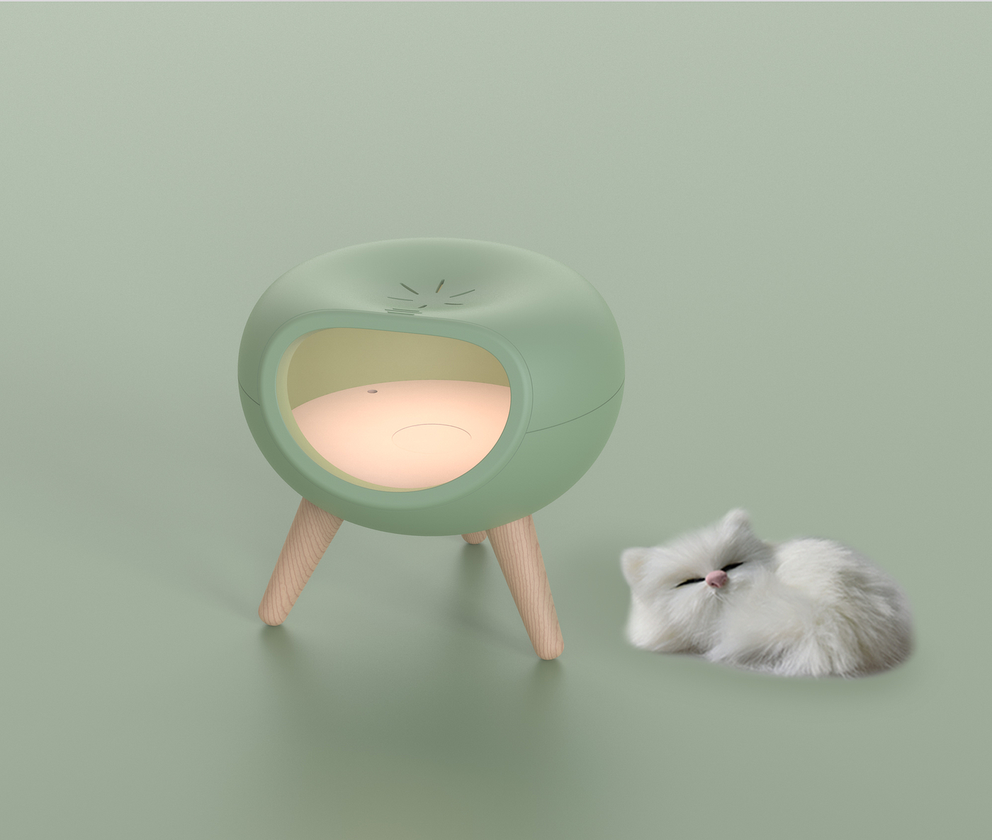 Atmosphere lamp，Night light，Cat house，Bathe in light，