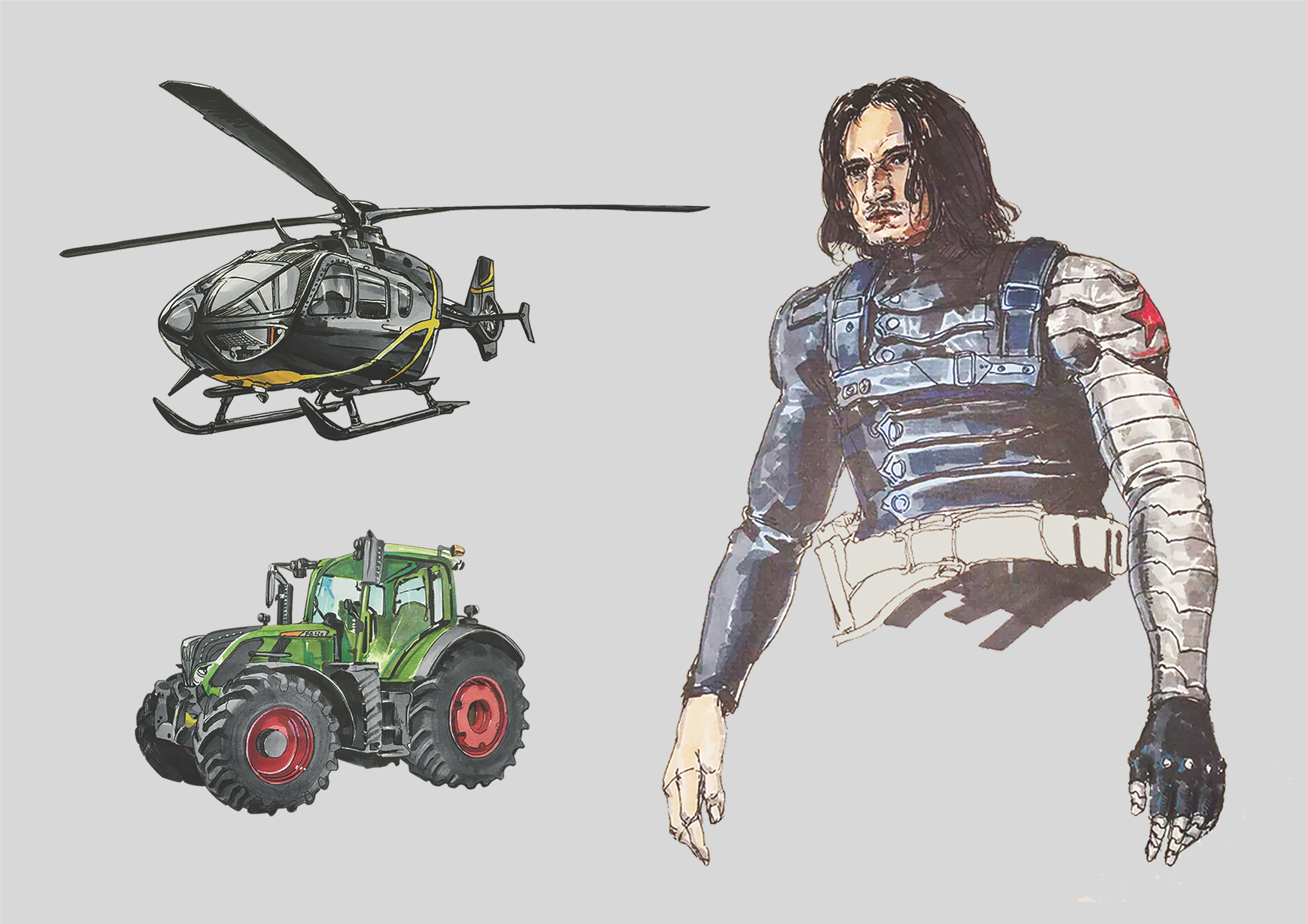 Hand drawn，marker pen，