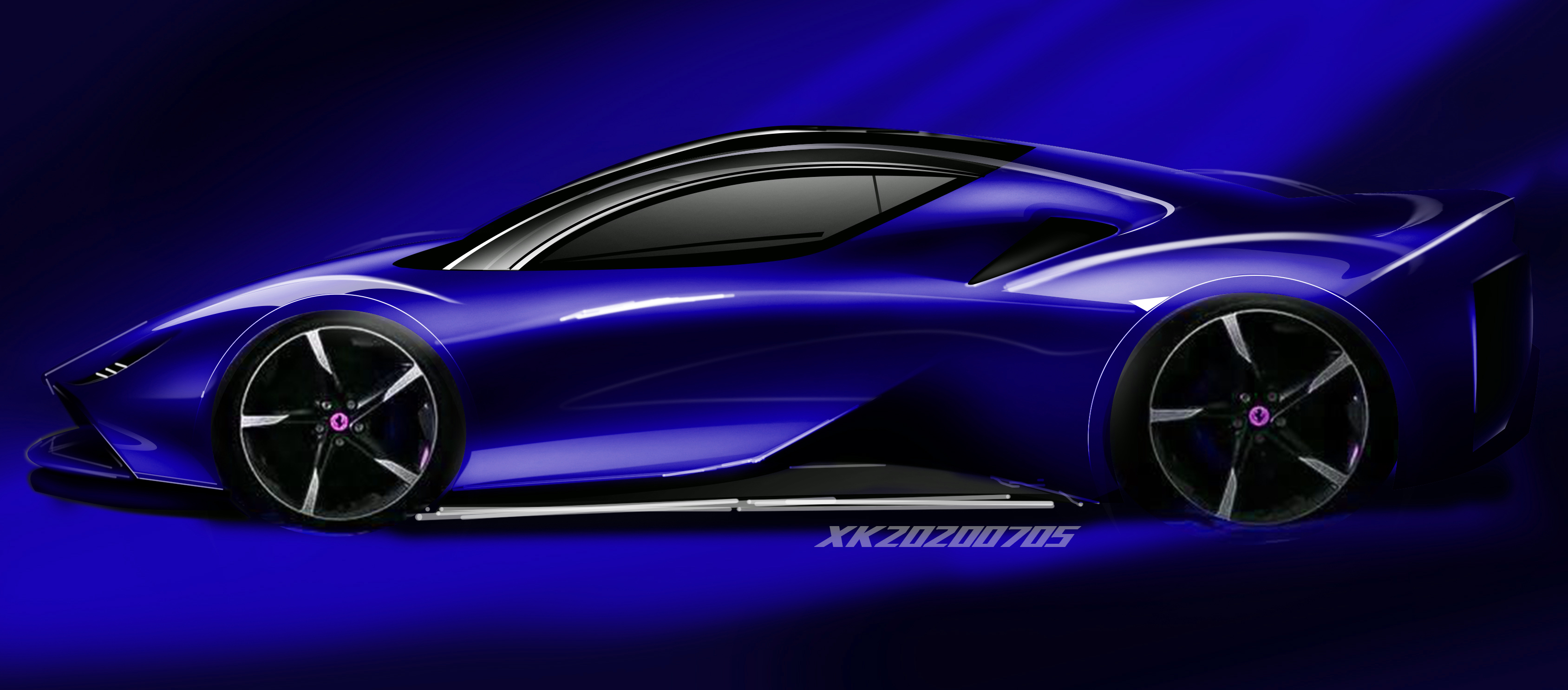 2d rendering，Hand drawn，Digital plate，Sports car，automobile，Mechanics，video，ps，