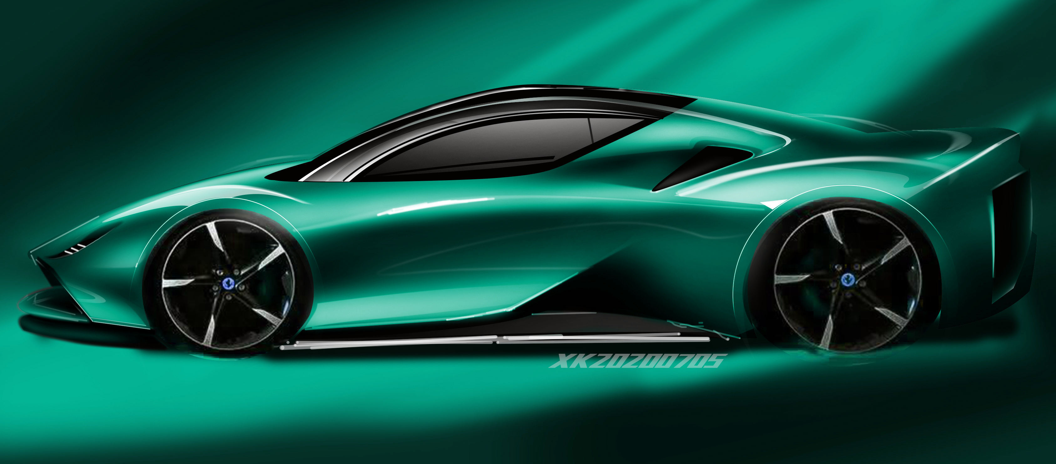 2d rendering，Hand drawn，Digital plate，Sports car，automobile，Mechanics，video，ps，