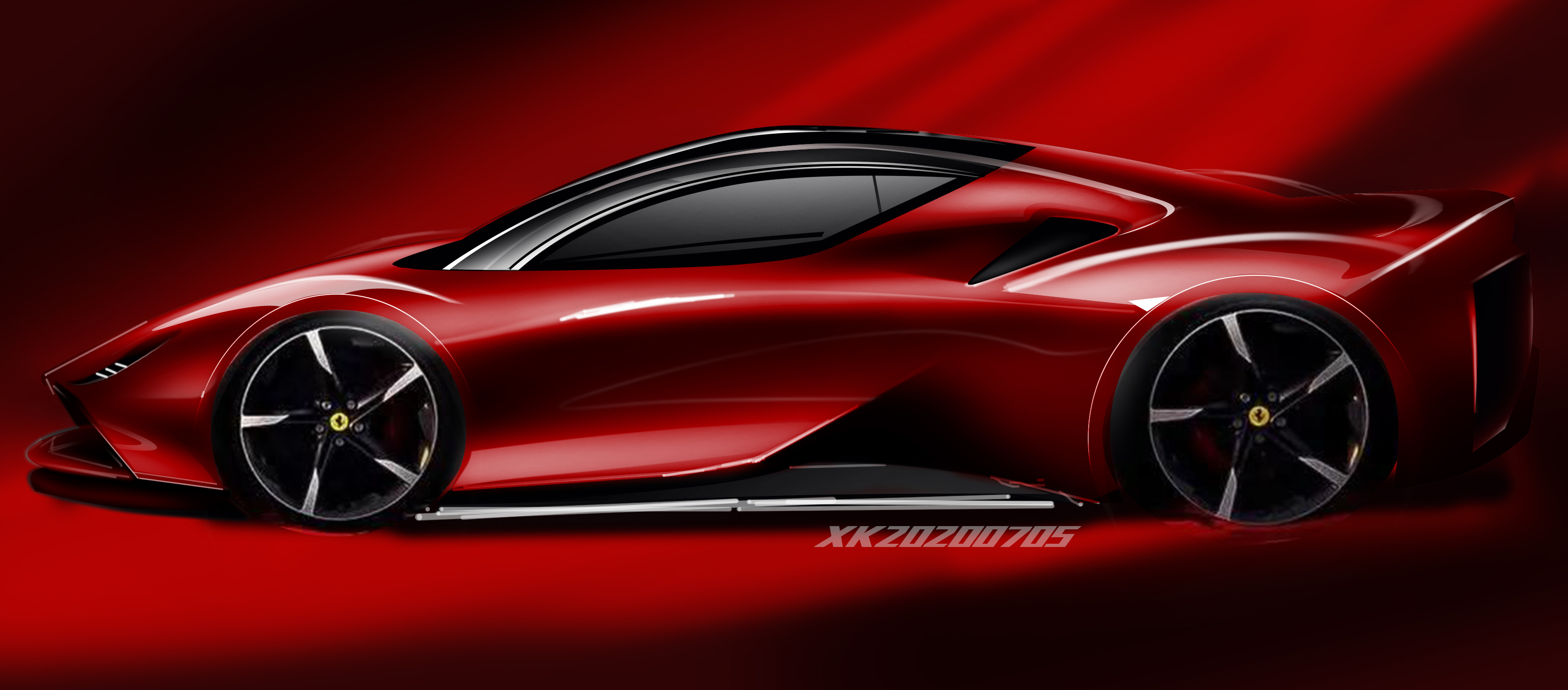 2d rendering，Hand drawn，Digital plate，Sports car，automobile，Mechanics，video，ps，