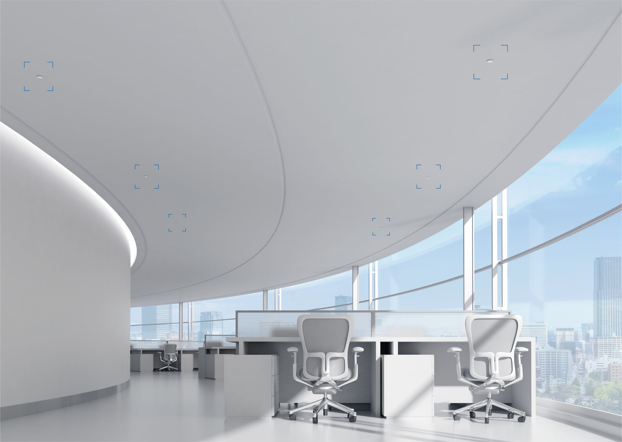 2020 red dot product design award，Temperature sensor，ceiling，circular，ultrathin，Azbil，smooth，