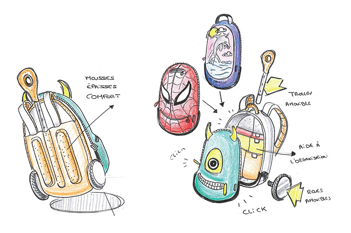 CARREFOUR，Schoolbag design，Hand drawn，