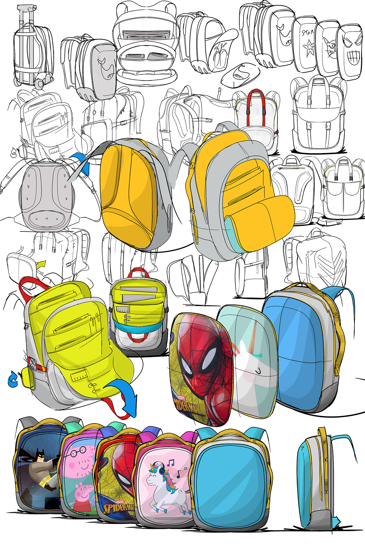 CARREFOUR，Schoolbag design，Hand drawn，