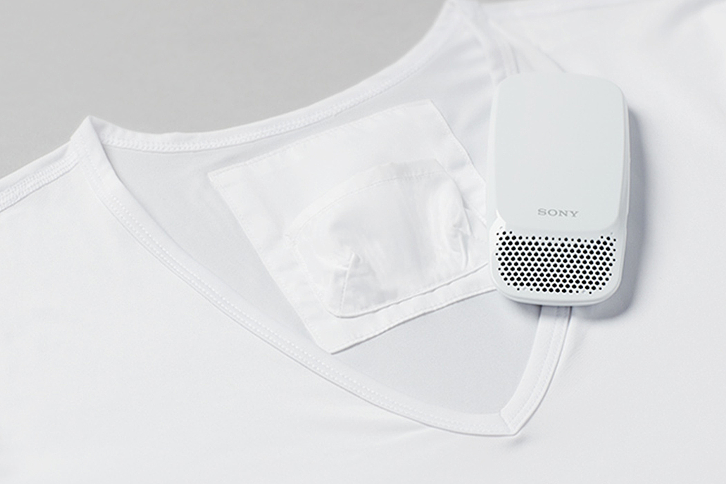 Wearable pocket air conditioner，sony，white，