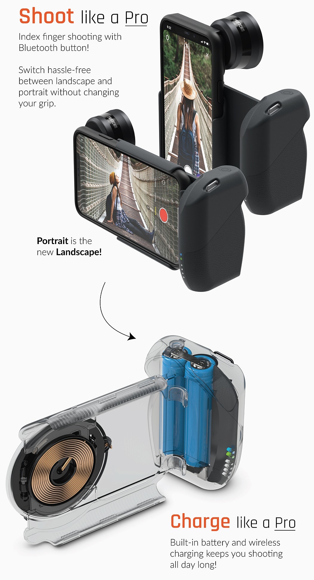 SHIFTCAM PROGRIP，mobile phone，SLR camera，