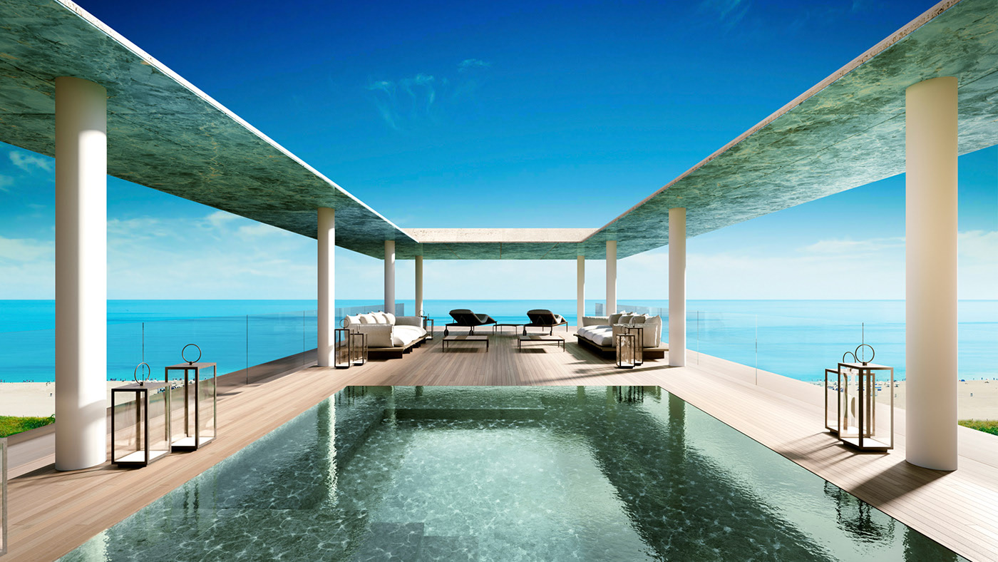 Miami Surfside，residence，Architectural design，Glass，