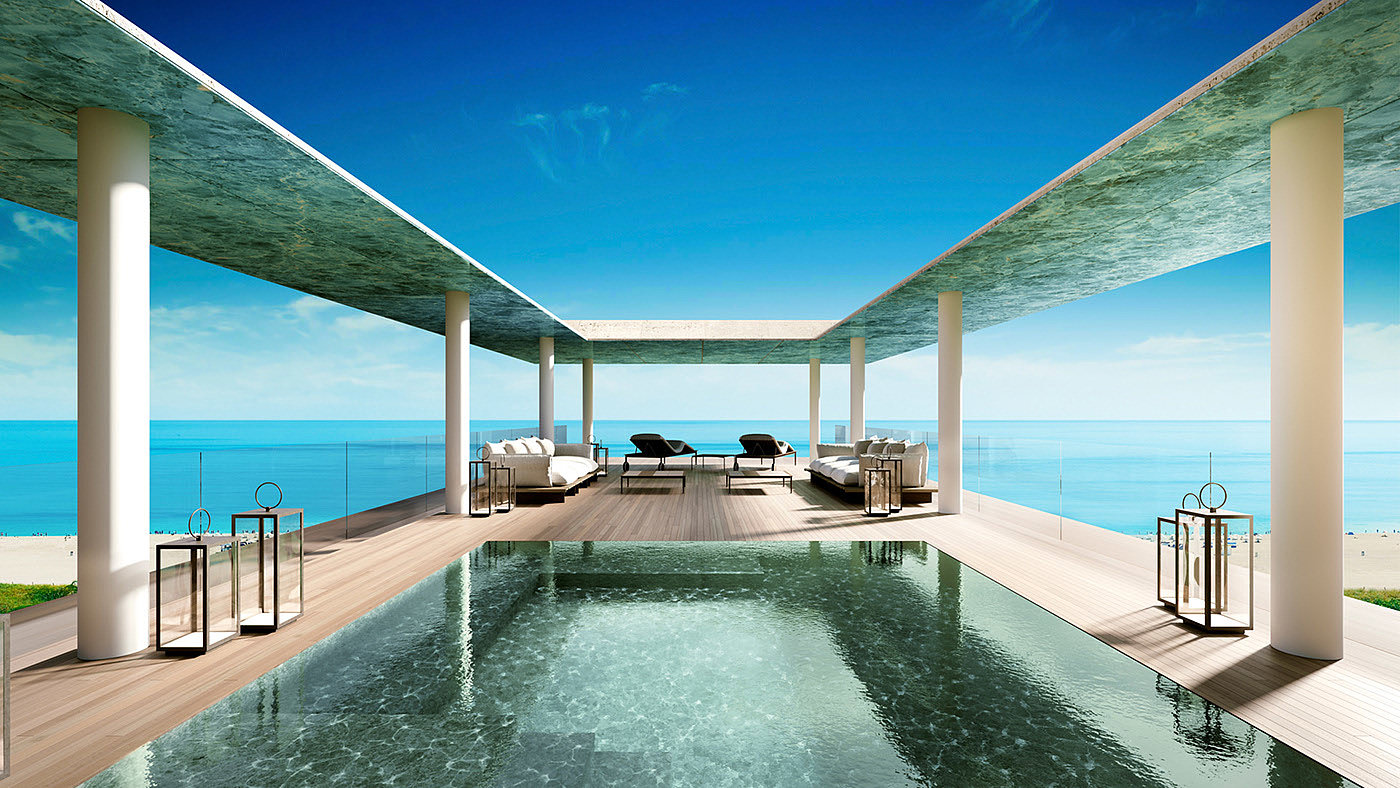 Miami Surfside，residence，Architectural design，Glass，