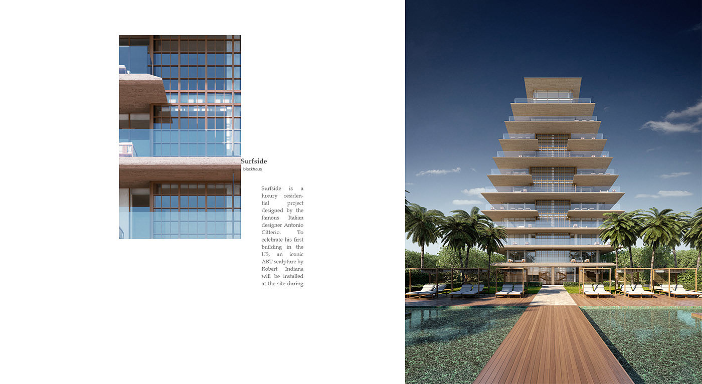 Miami Surfside，住宅，建筑设计，玻璃，