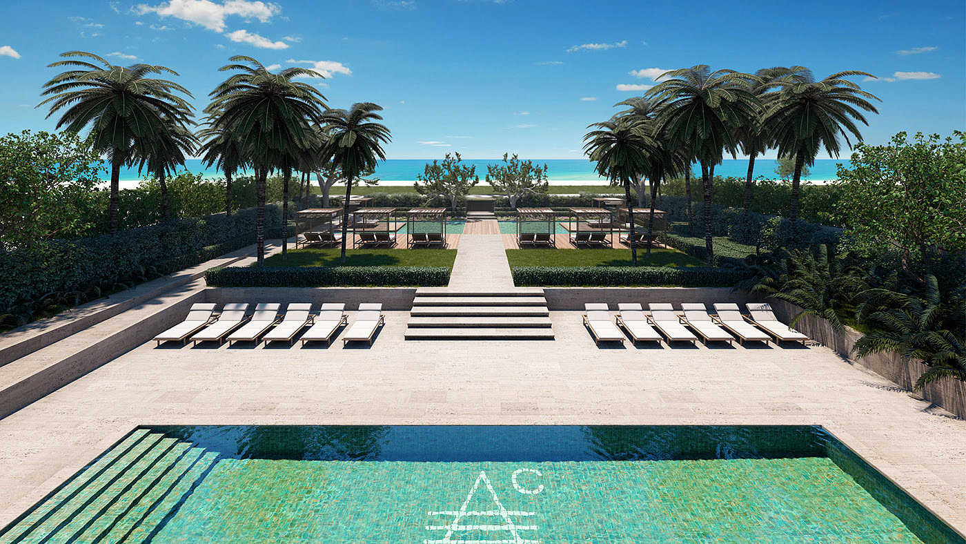 Miami Surfside，residence，Architectural design，Glass，
