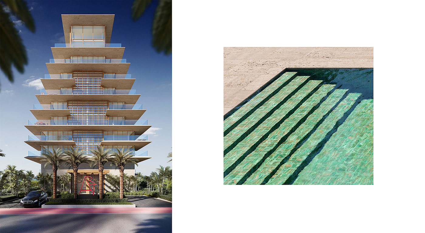 Miami Surfside，residence，Architectural design，Glass，