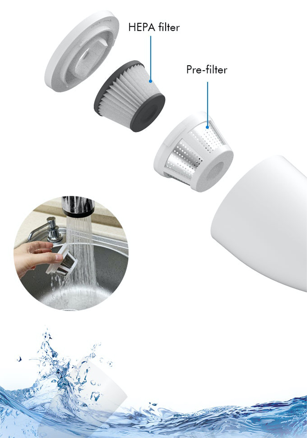 Montanc，Hand held vacuum cleaner，white，