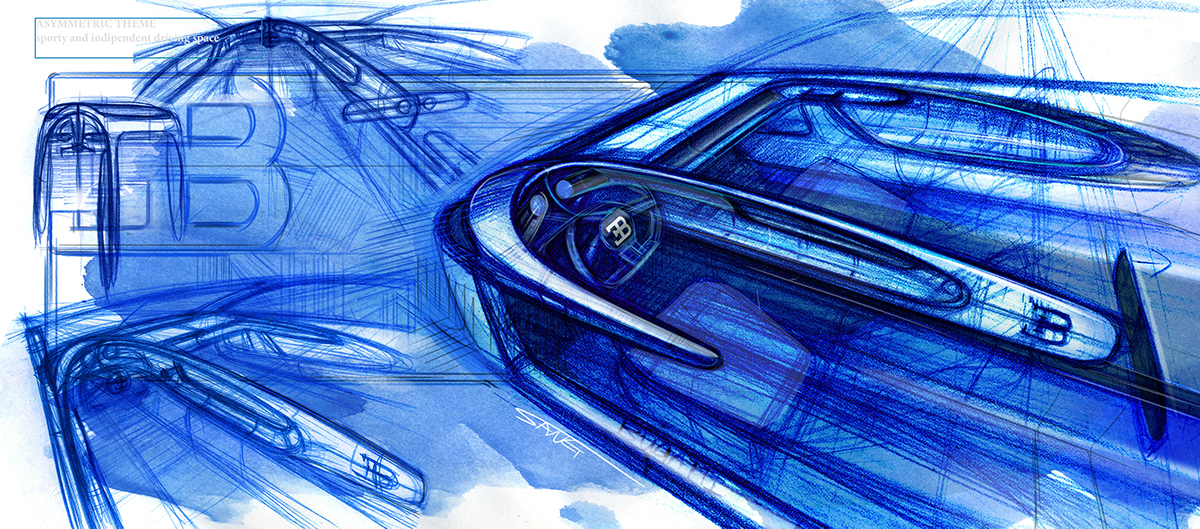 automobile，Hand drawn，Render，