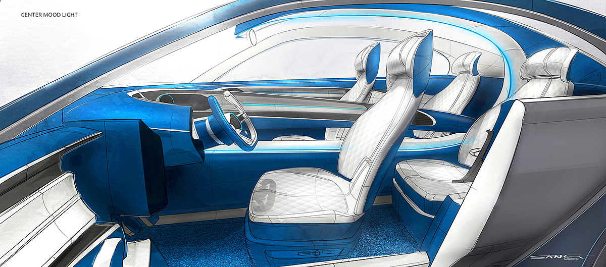 automobile，Hand drawn，Render，