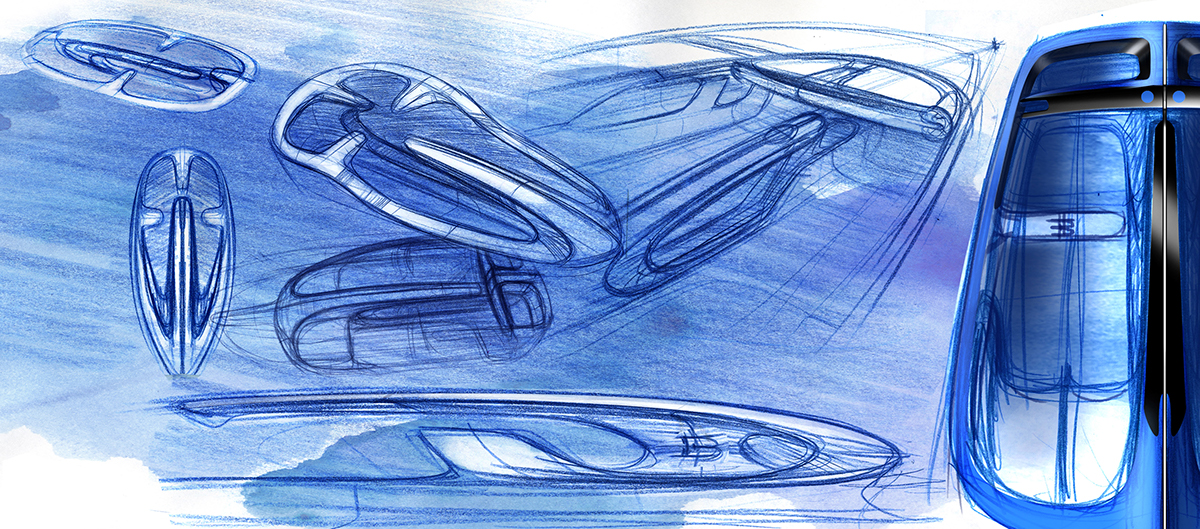 automobile，Hand drawn，Render，