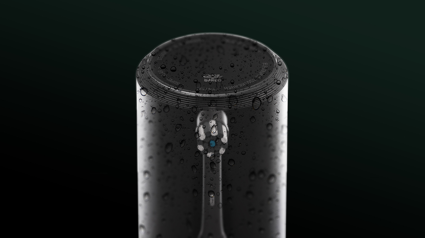 conceptual design，Special cup，Touch plastic surface，Charging system，Ultraviolet disinfection，Drying function，