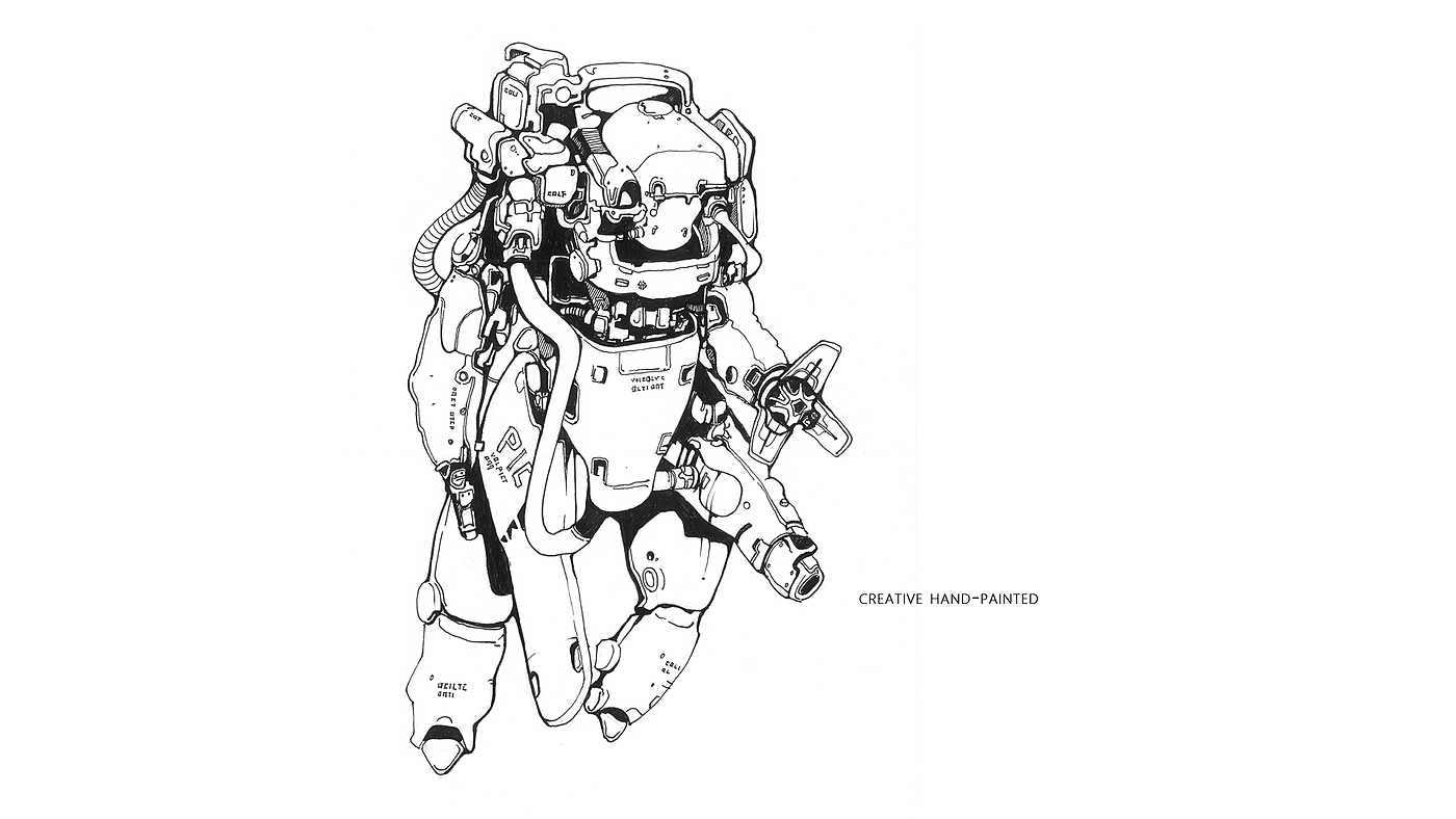 Hand drawn，sketch，robot，Creative expression，