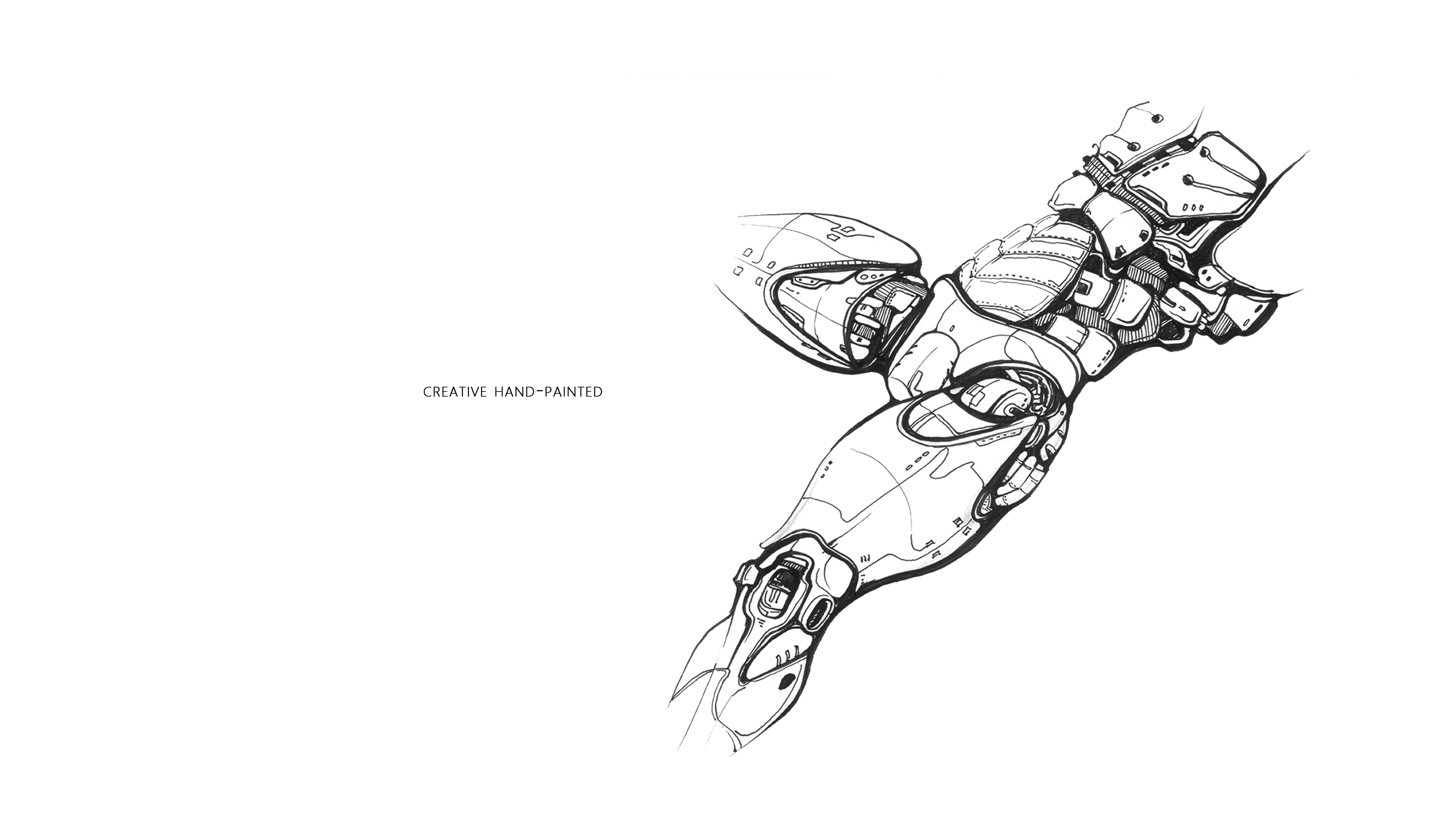 Hand drawn，sketch，robot，Creative expression，