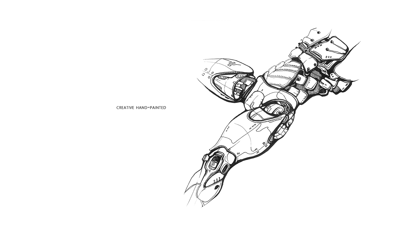 Hand drawn，sketch，robot，Creative expression，