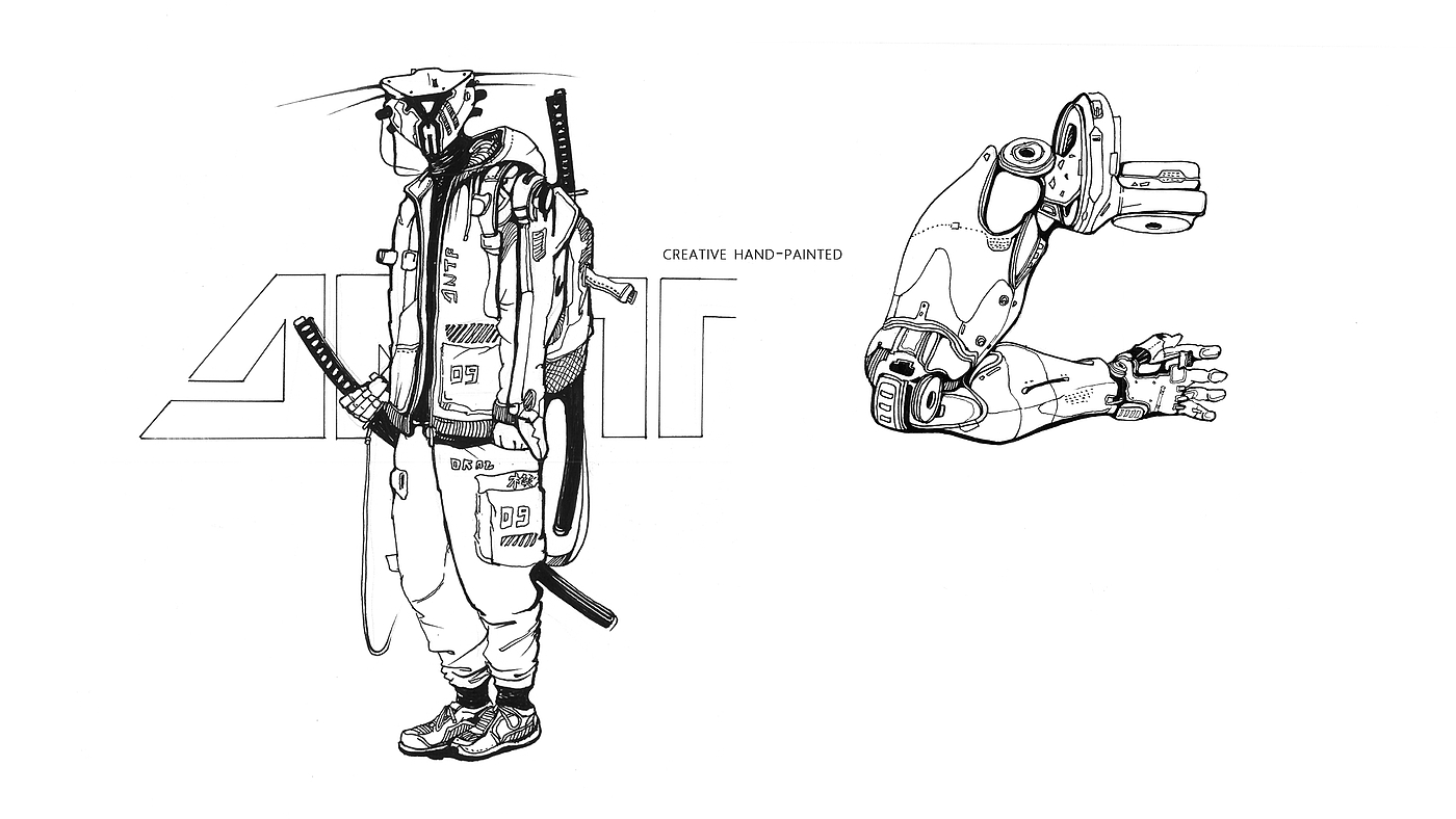 Hand drawn，sketch，robot，Creative expression，
