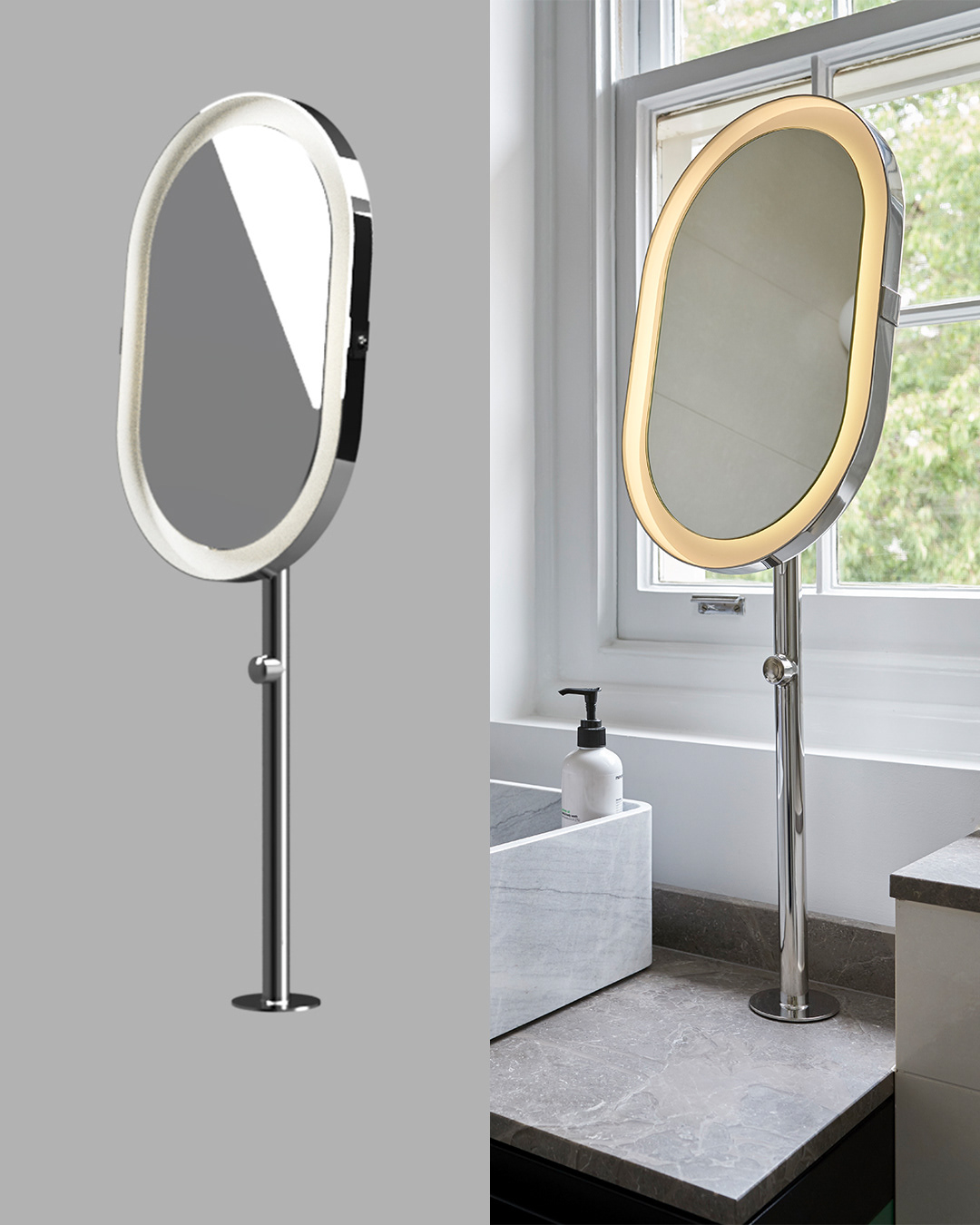 mirror，Cosmetic mirror，lamp，bathroom，