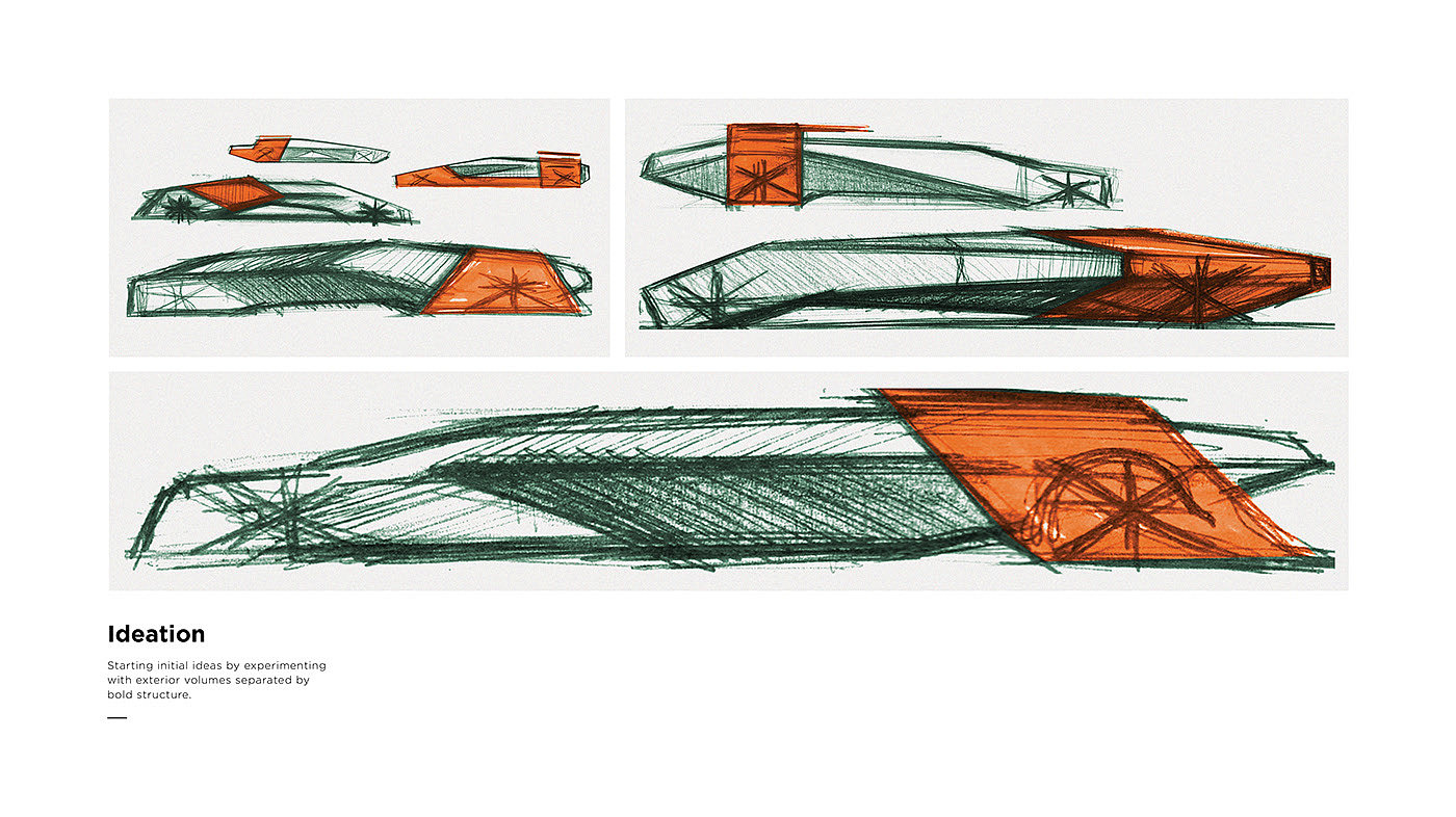 automobile，Hand drawn，concept，Sense of future，