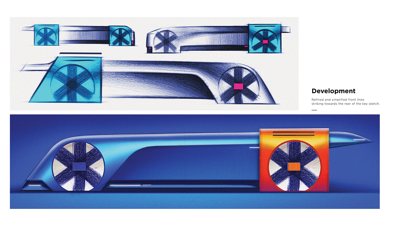 automobile，Hand drawn，concept，Sense of future，