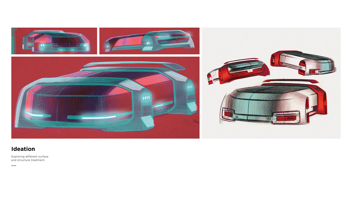 automobile，Hand drawn，concept，Sense of future，