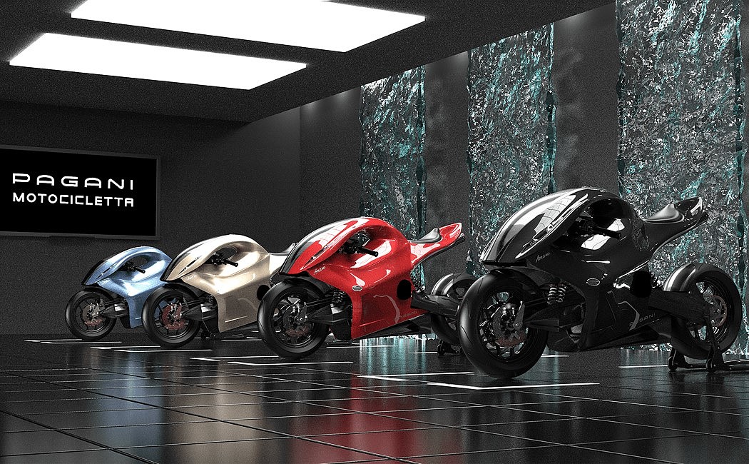 摩托车，概念，一体式，碳钛合金，